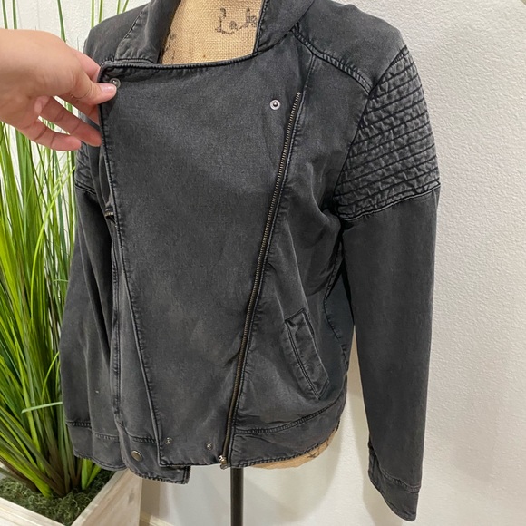 bp moto biker inspired jacket/ blazer in gray - Picture 4 of 8